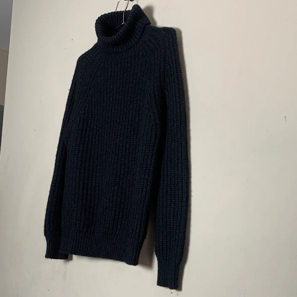 AllSaints Yak Wool Blend Black MAST FUNNEL NECK SWEATER MENS Size XS